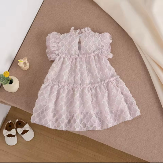Baby Girl Pink Lace Dress 12 Months Toddler Ruffle Sleeve Special Occasion Dress Birthday Outfit Cake Smash Dress Photo Shoot Dress