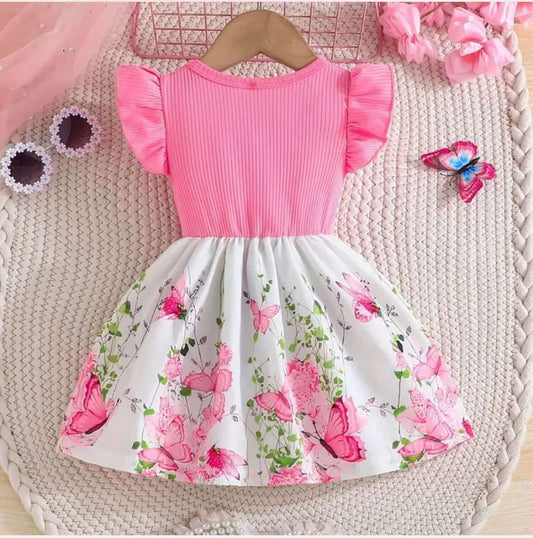 Pink Butterfly Garden Baby Girl Dress