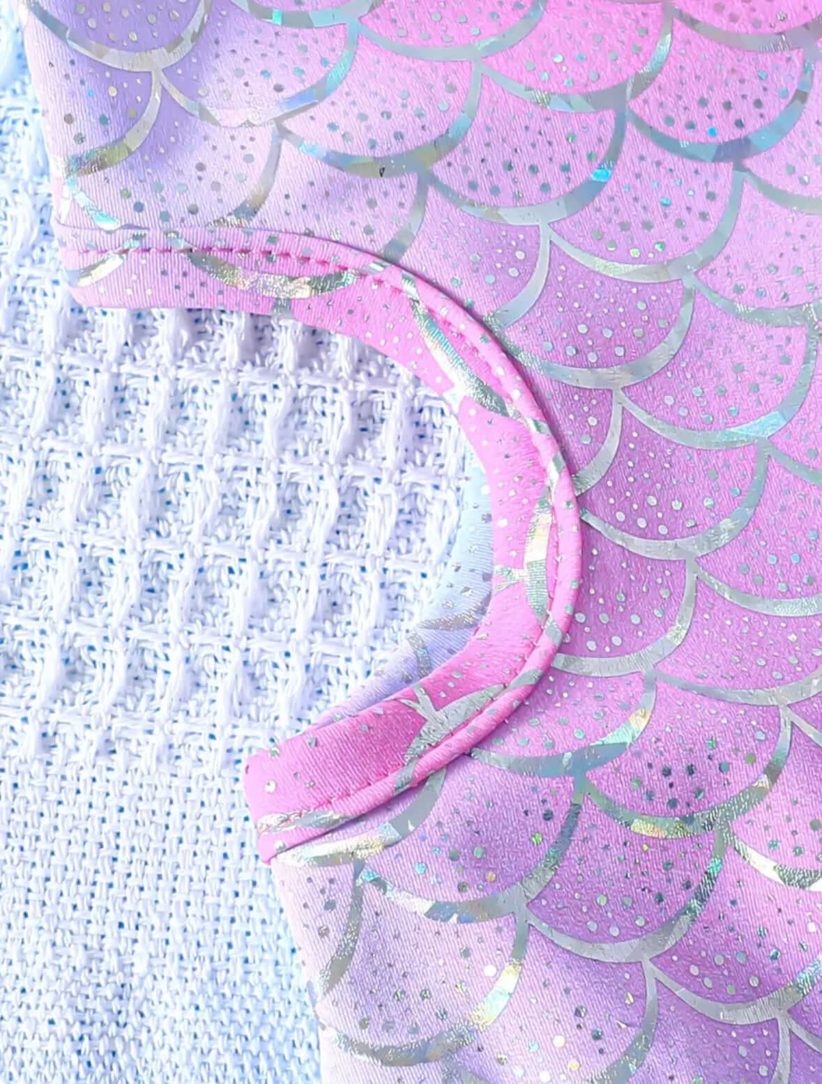 Magical Mermaid One-Shoulder Swimsuit – Pink & Purple Sparkle Scales