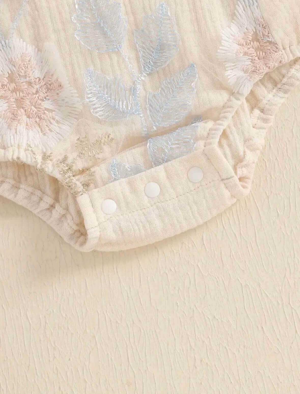 Floral Embroidered Tulle Baby Romper – Soft Cre