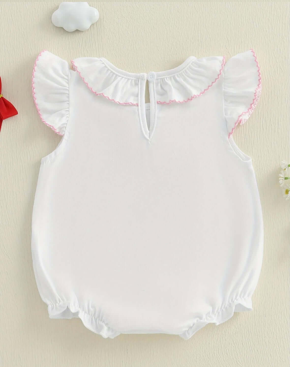 Pink Bow Baby Bubble Romper – Angel Flutter Edition