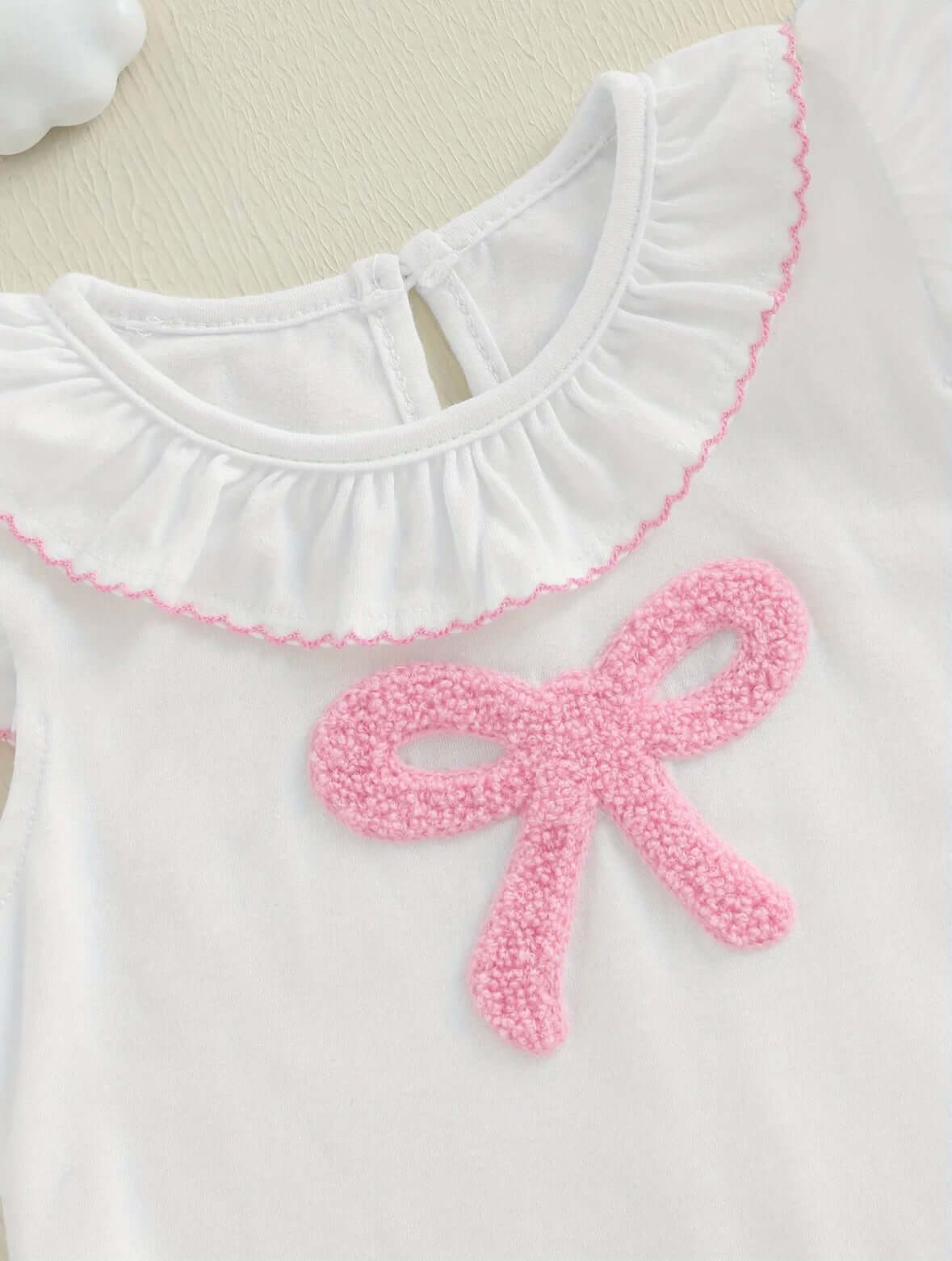 Pink Bow Baby Bubble Romper – Angel Flutter Edition