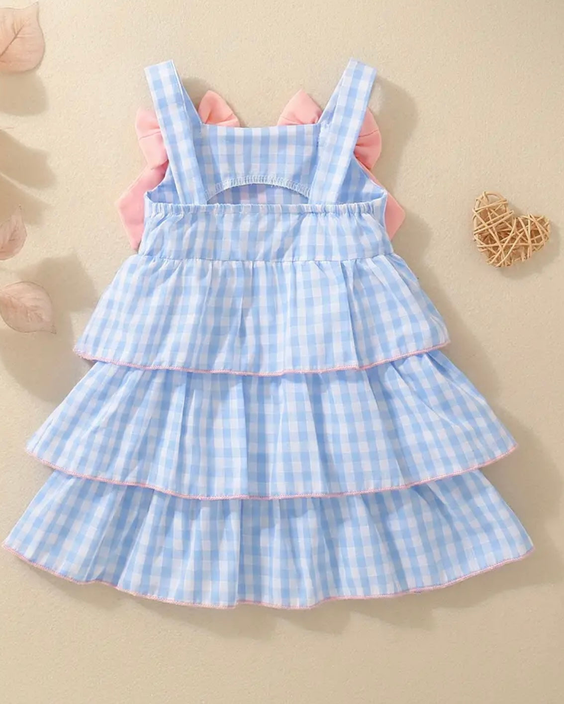Blue Gingham Tiered Bow Dress – Baby & Toddler Girl Summer Sundress