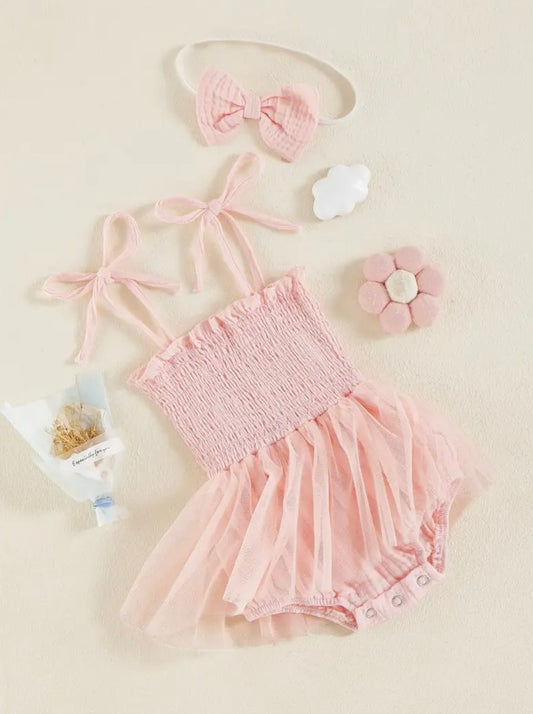 Blush Pink Baby Girl Tutu Romper