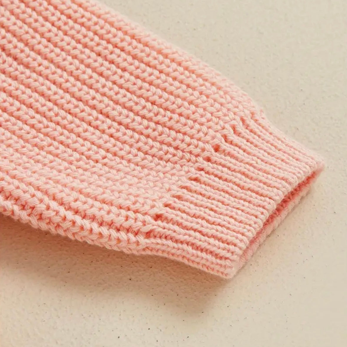 🍓 Pink Strawberry Patch Knit Sweater – Baby & Toddler
