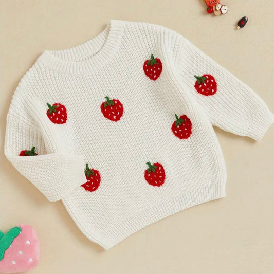🍓 Strawberry Sweetheart Knit Sweater