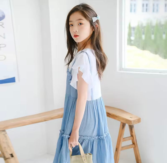 Layered Look Denim Dress – One Piece