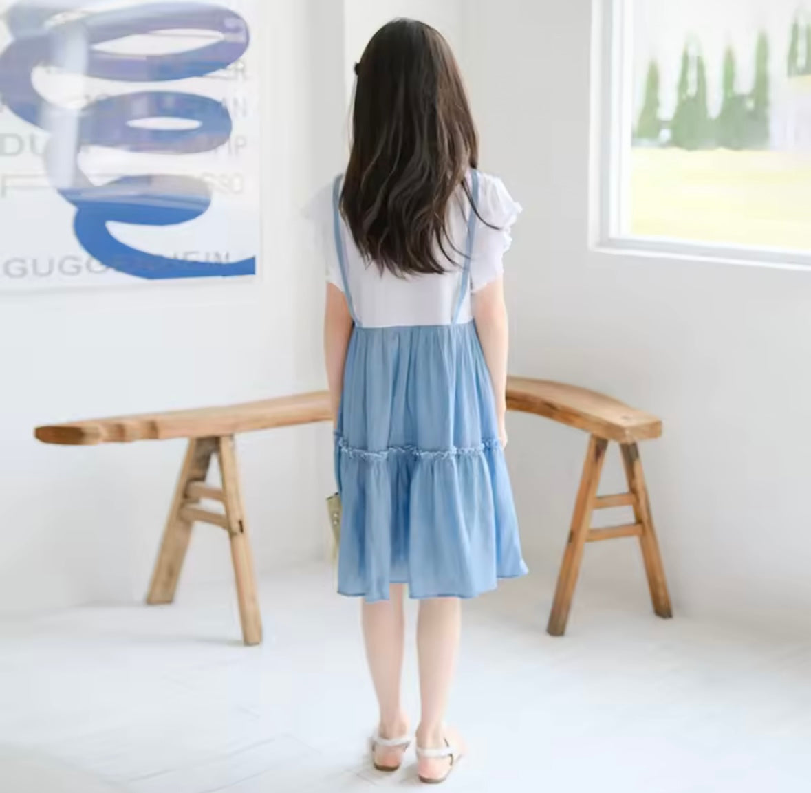Layered Look Denim Dress – One Piece