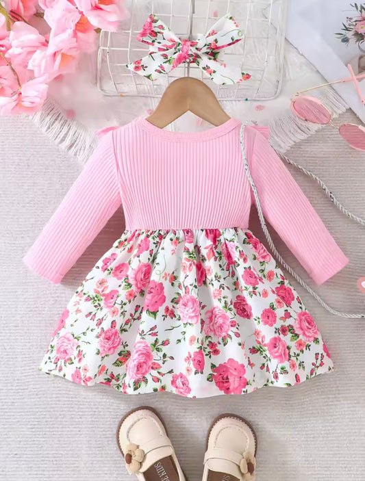 Pink Rose Garden Suspender Dress Set