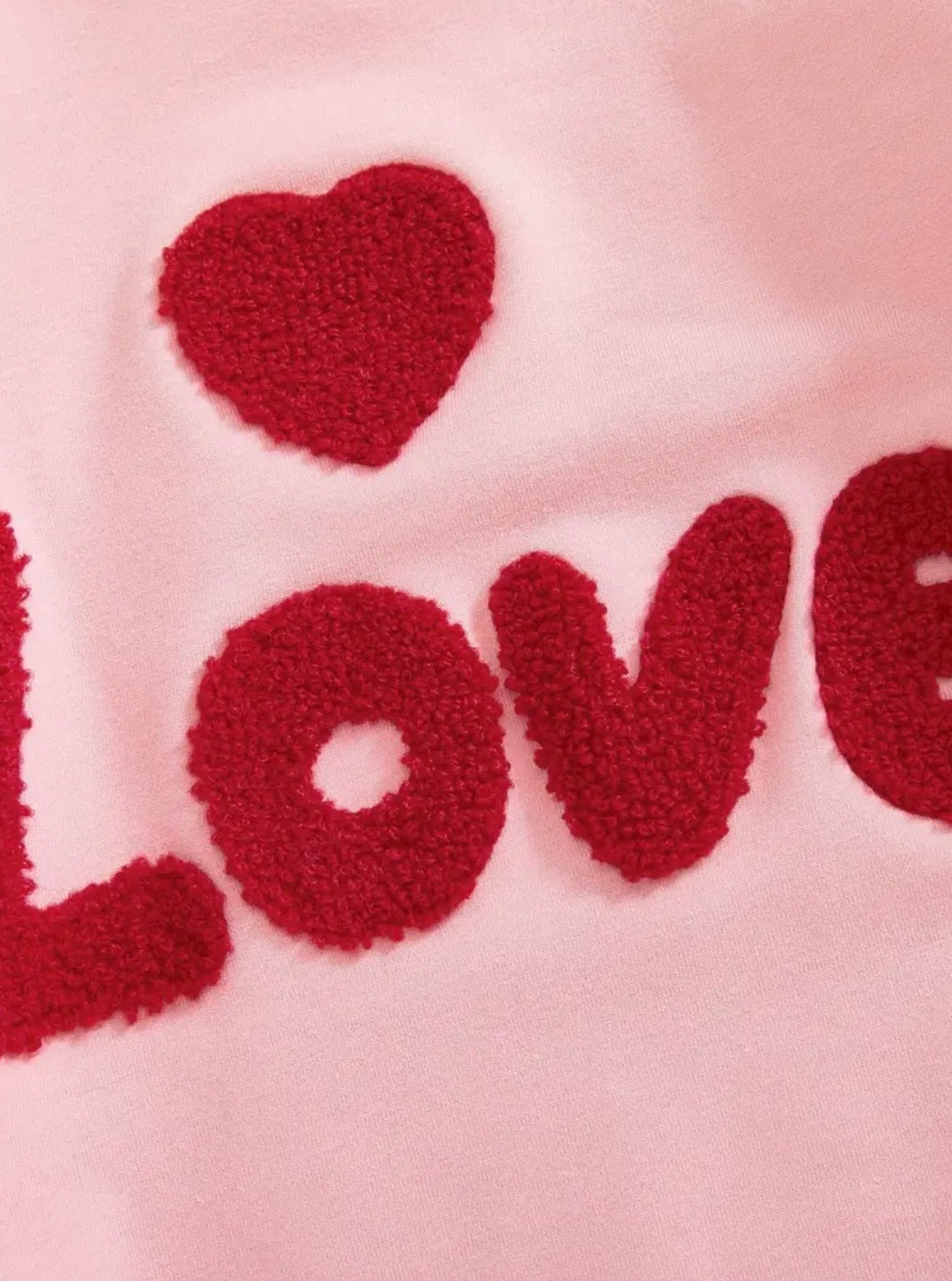 💕 “Love” Heart Baby Romper – Pink Fleece Bodysuit with Ruffles & Snaps