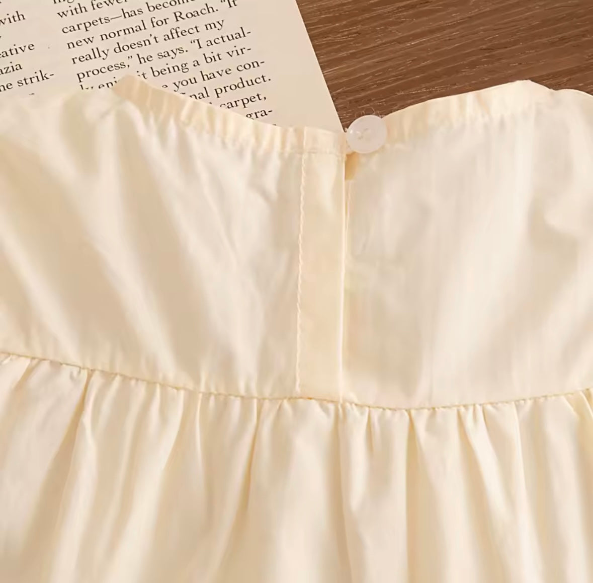 Cherry Pom-Pom Tiered Ruffle Baby Dress – Cream White Size 18-24months