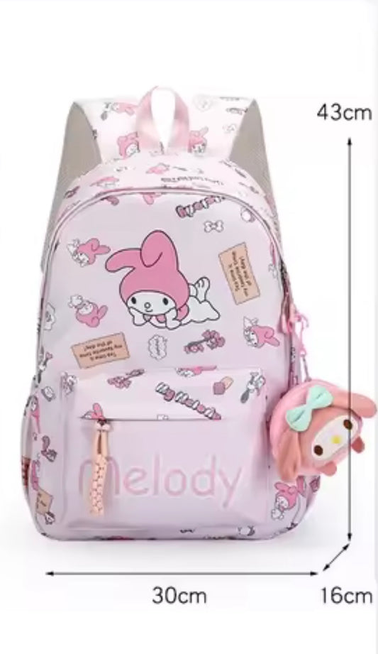 My Melody Pink Backpack with Plush Pendant | 43cm Large Size