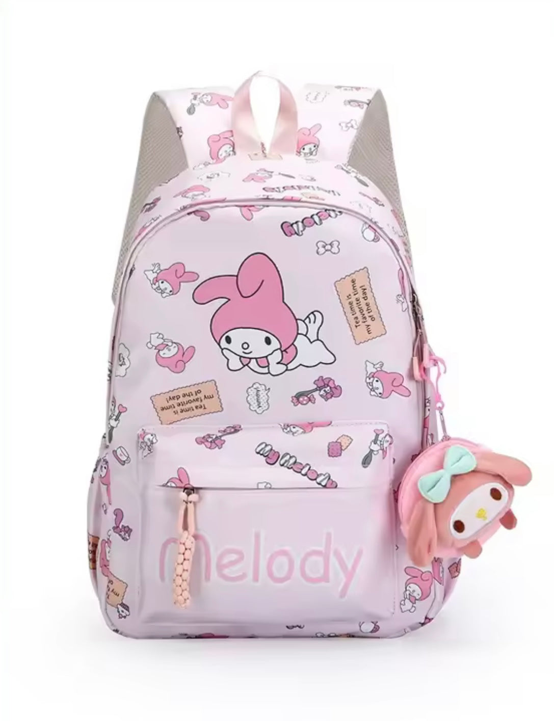 My Melody Pink Backpack with Plush Pendant | 43cm Large Size
