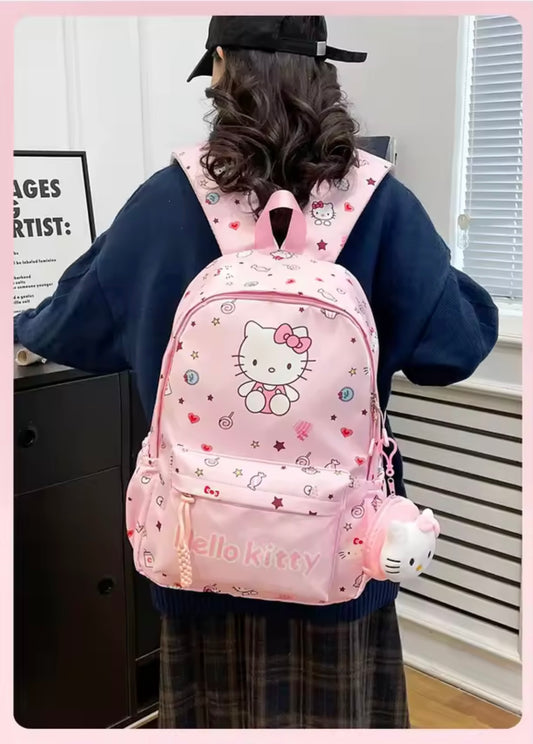 Hello Kitty Pink Backpack | 43cm Large Kawaii School Bag