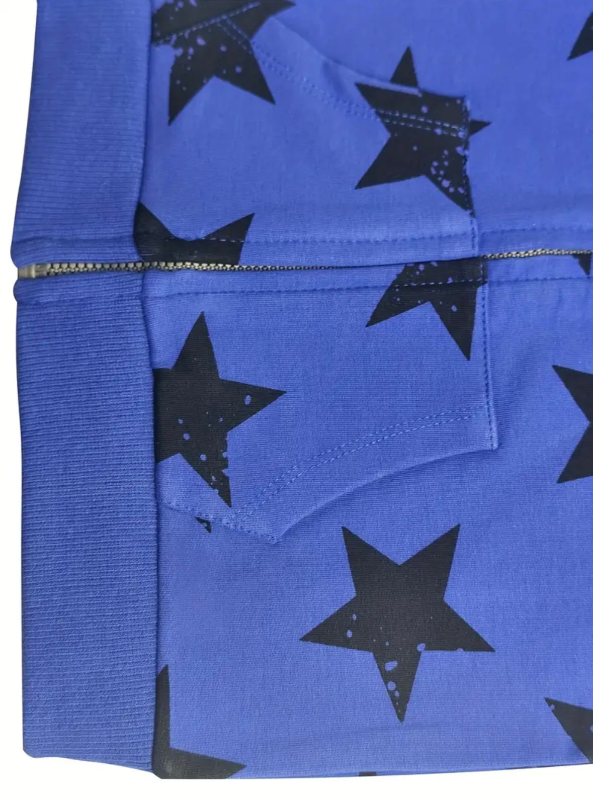 ⭐ Premium Blue Star Print Baby Zip Hoodie – 9-12 Months