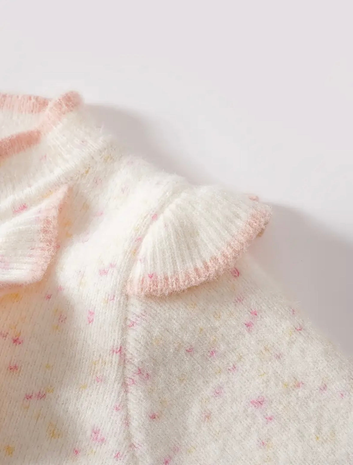 Luxury Mink-Like Baby Girl Dress – Ultra Soft Winter Outfit with Ruffles & Pearl Bow Details (1–2Y)