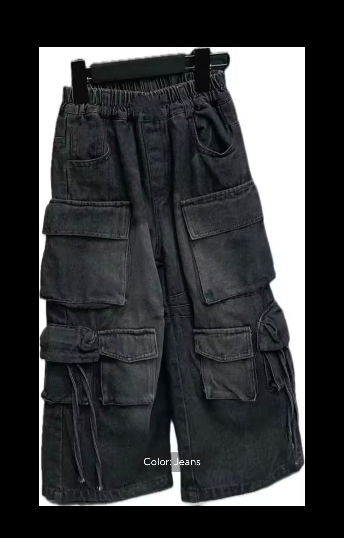 Premium Quality Streetwear Set – Racing Graphic Sweatshirt & Multi-Pocket Cargo Jeans (Size 4T)