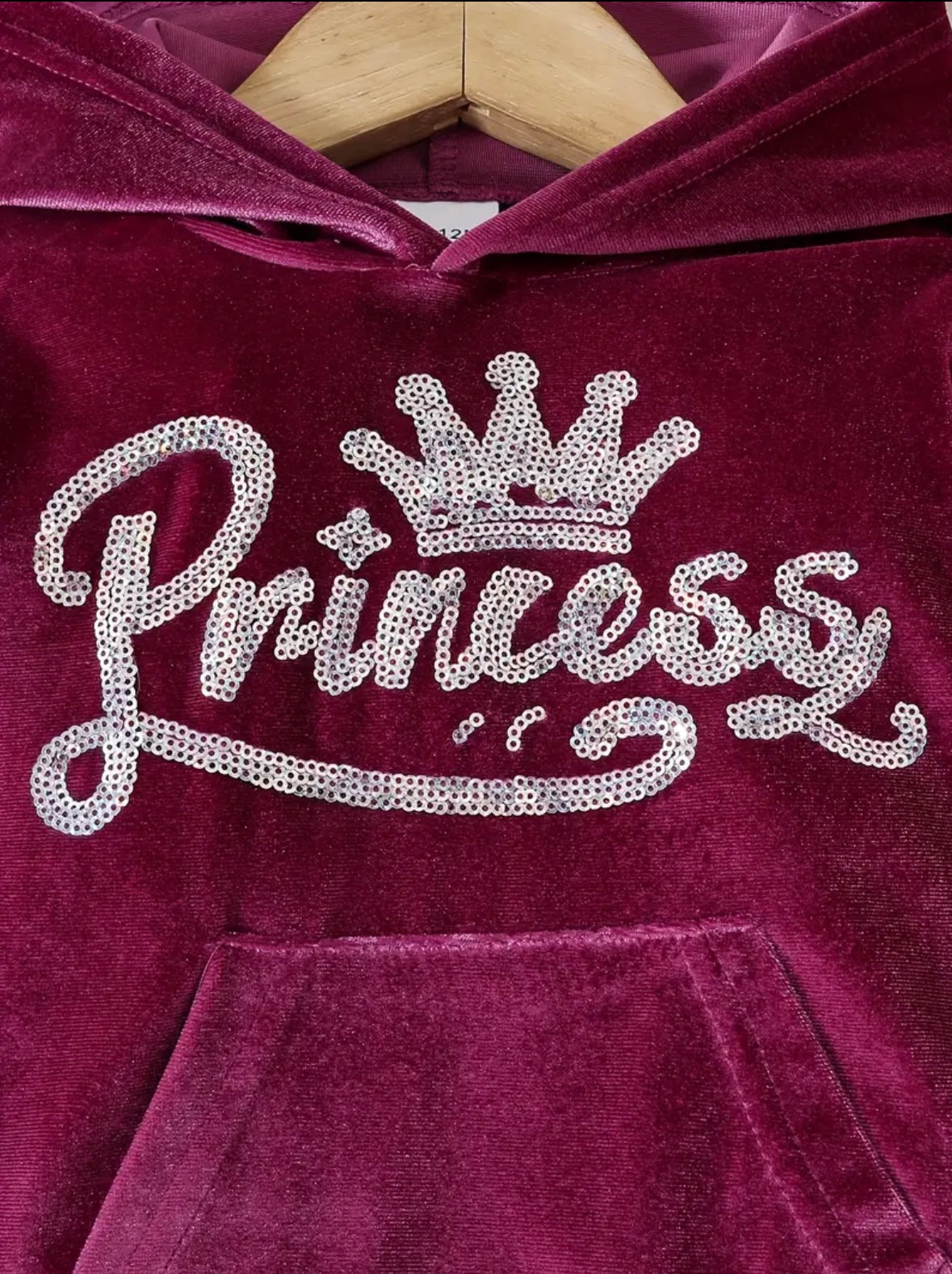 Velvet “Princess” Hoodie & Jogger Set | Baby Girls Tracksuit AVAILABLE IN SIZES: 18-24m