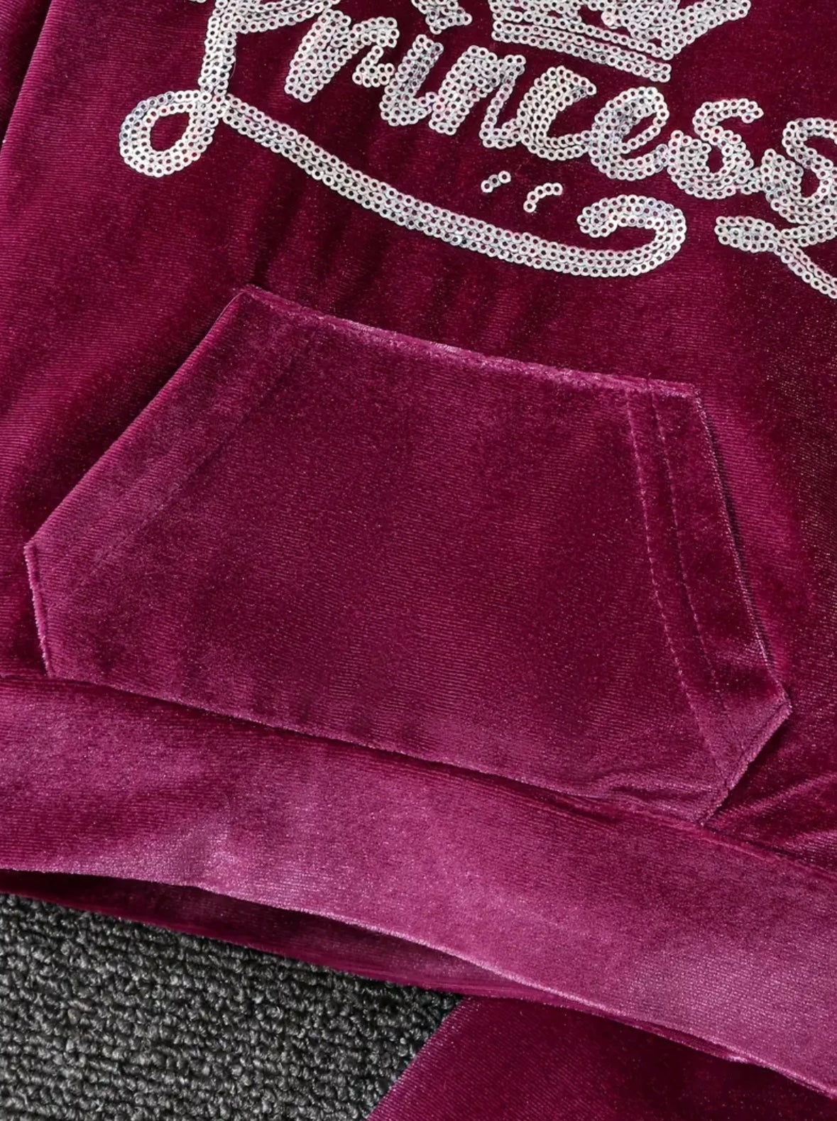 Velvet “Princess” Hoodie & Jogger Set | Baby Girls Tracksuit AVAILABLE IN SIZES: 18-24m