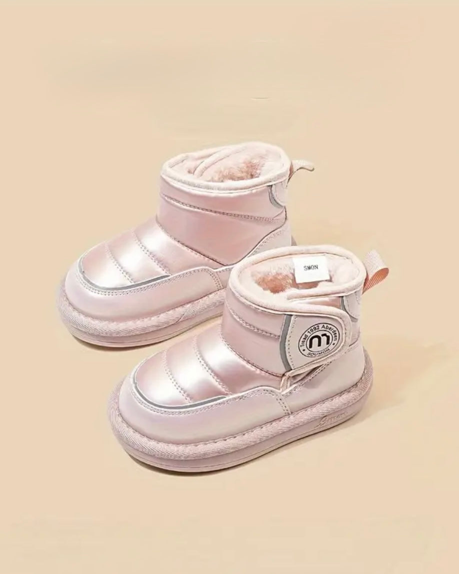 Premium Toddler Winter Boots – Blush Pink Faux Fur Snow Booties, Size 6.5 Toddler