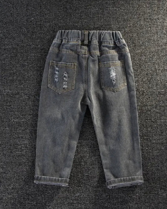 Premium Toddler Distressed Black Denim Jeans – Streetwear Style, Size 18–24 Months and size 3T
