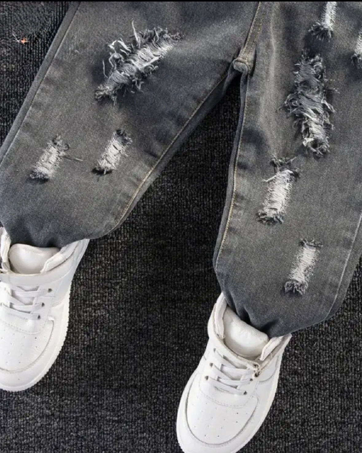 Premium Toddler Distressed Black Denim Jeans – Streetwear Style, Size 18–24 Months and size 3T