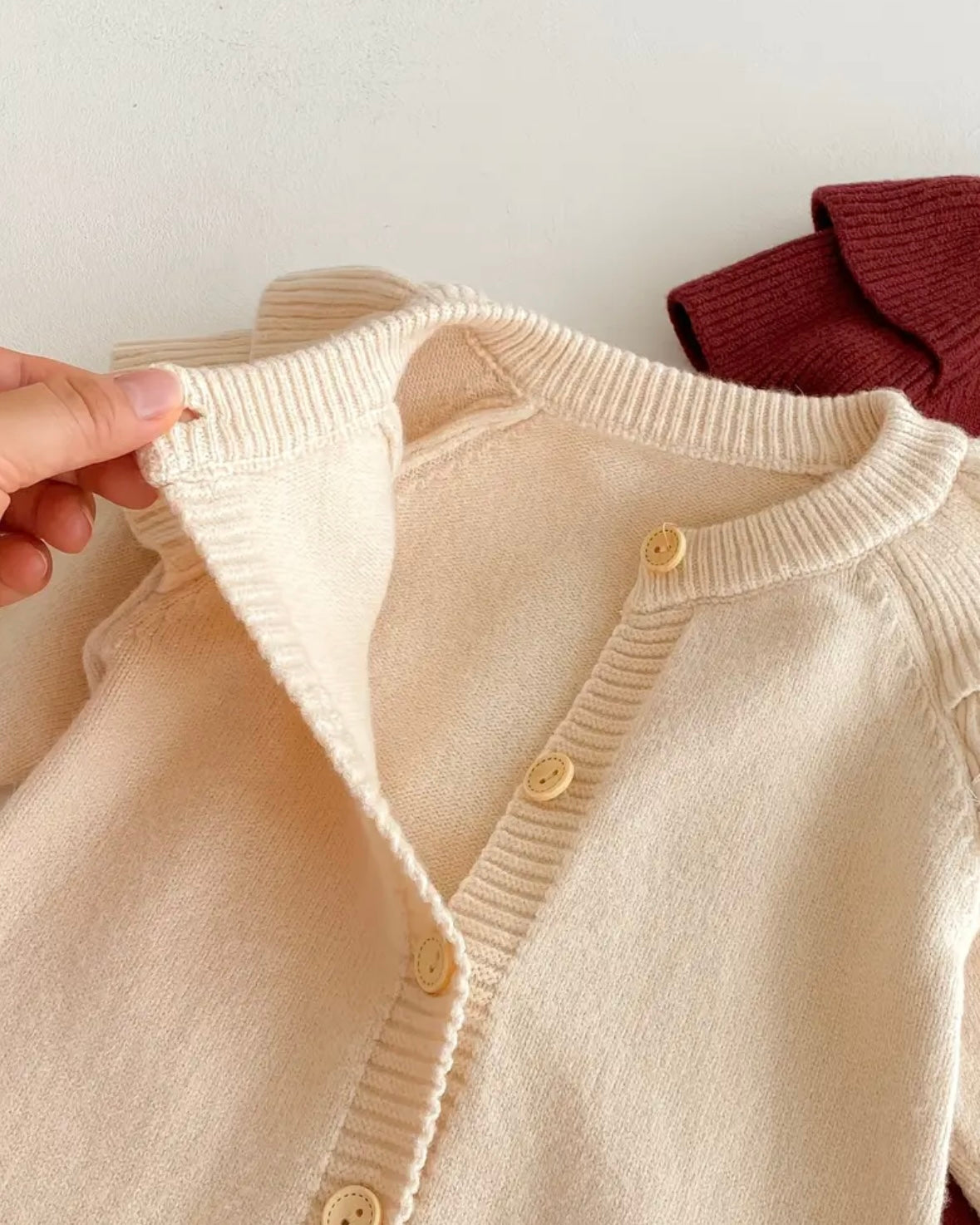 Premium Knitted Baby Girl Ruffle Romper – Soft Beige | Sizes 3–6M