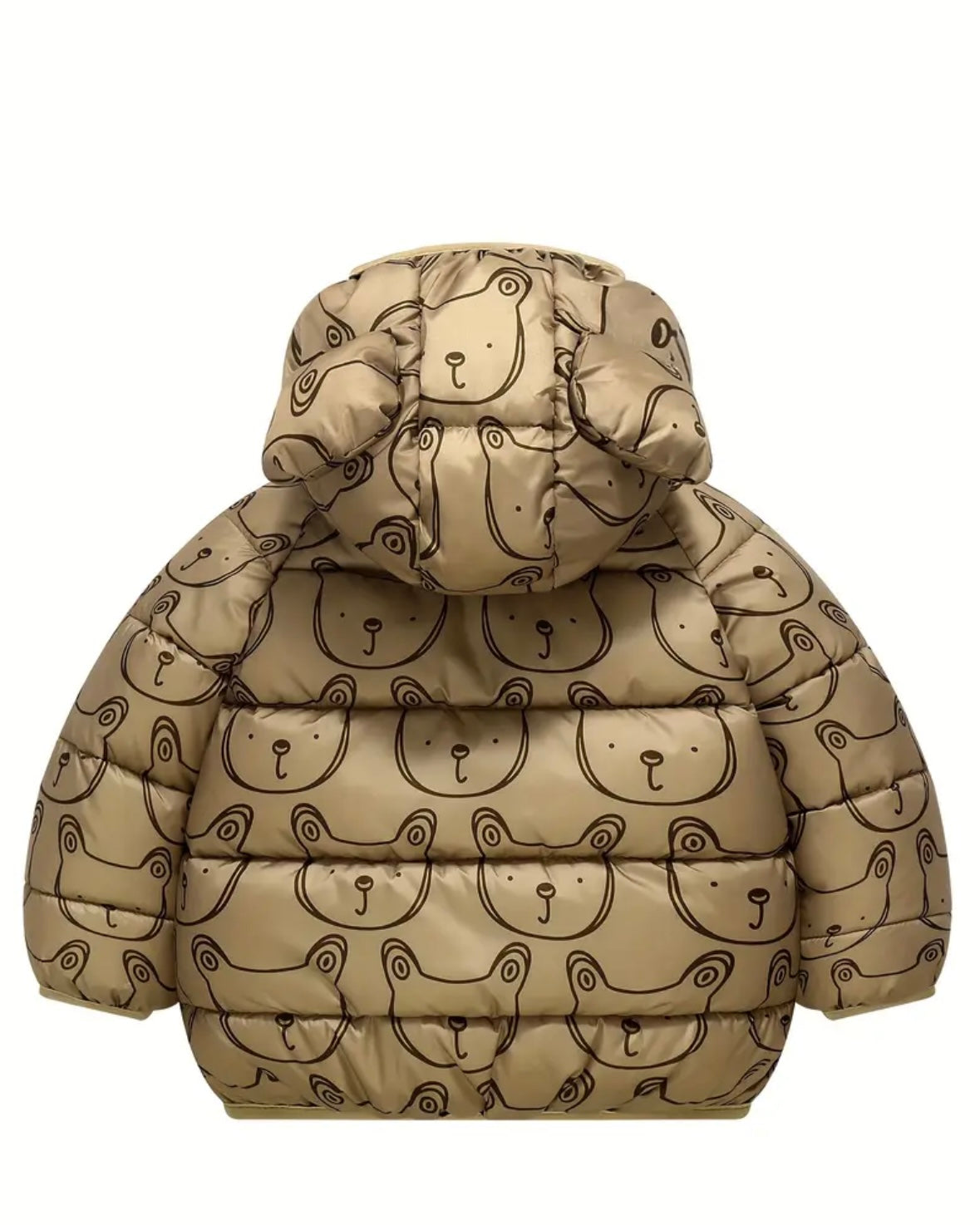 Baby Bear Hooded Puffer Jacket – Warm Winter Coat with Ears (Size 1–2 Years)