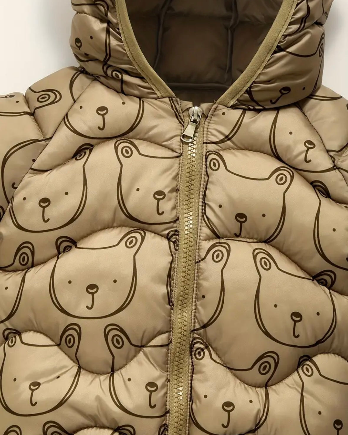 Baby Bear Hooded Puffer Jacket – Warm Winter Coat with Ears (Size 1–2 Years)