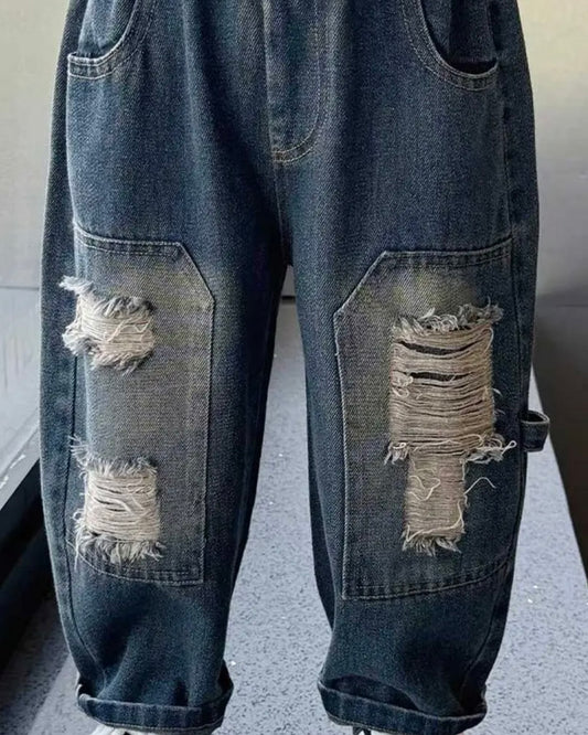Toddler Boy & Girl Distressed Denim Jeans – Streetwear Style, Size 1–2Y