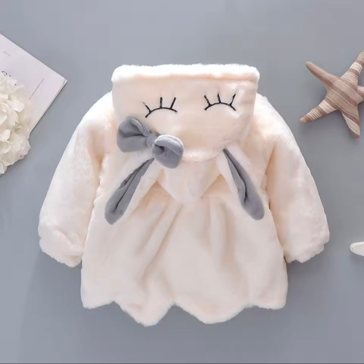 Plush Bunny Hooded Coat with Matching Purse – Sizes 18–24M & 2–3Y