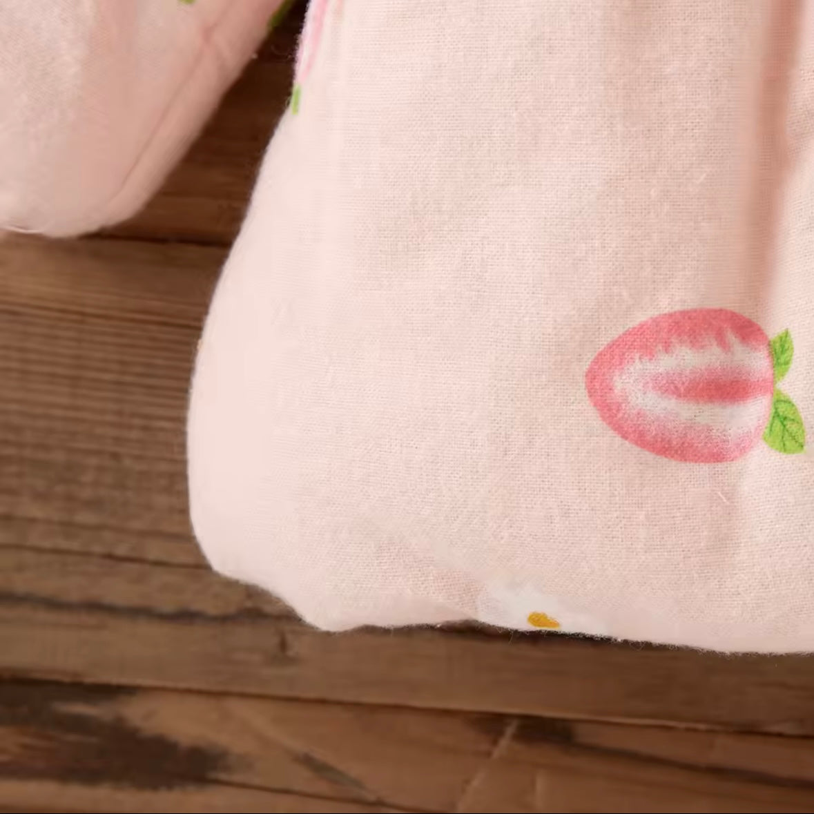 Pink Strawberry Bunny-Ear Winter Coat with Matching Purse | Baby Girl Jacket 9–12 and 12-18 Months