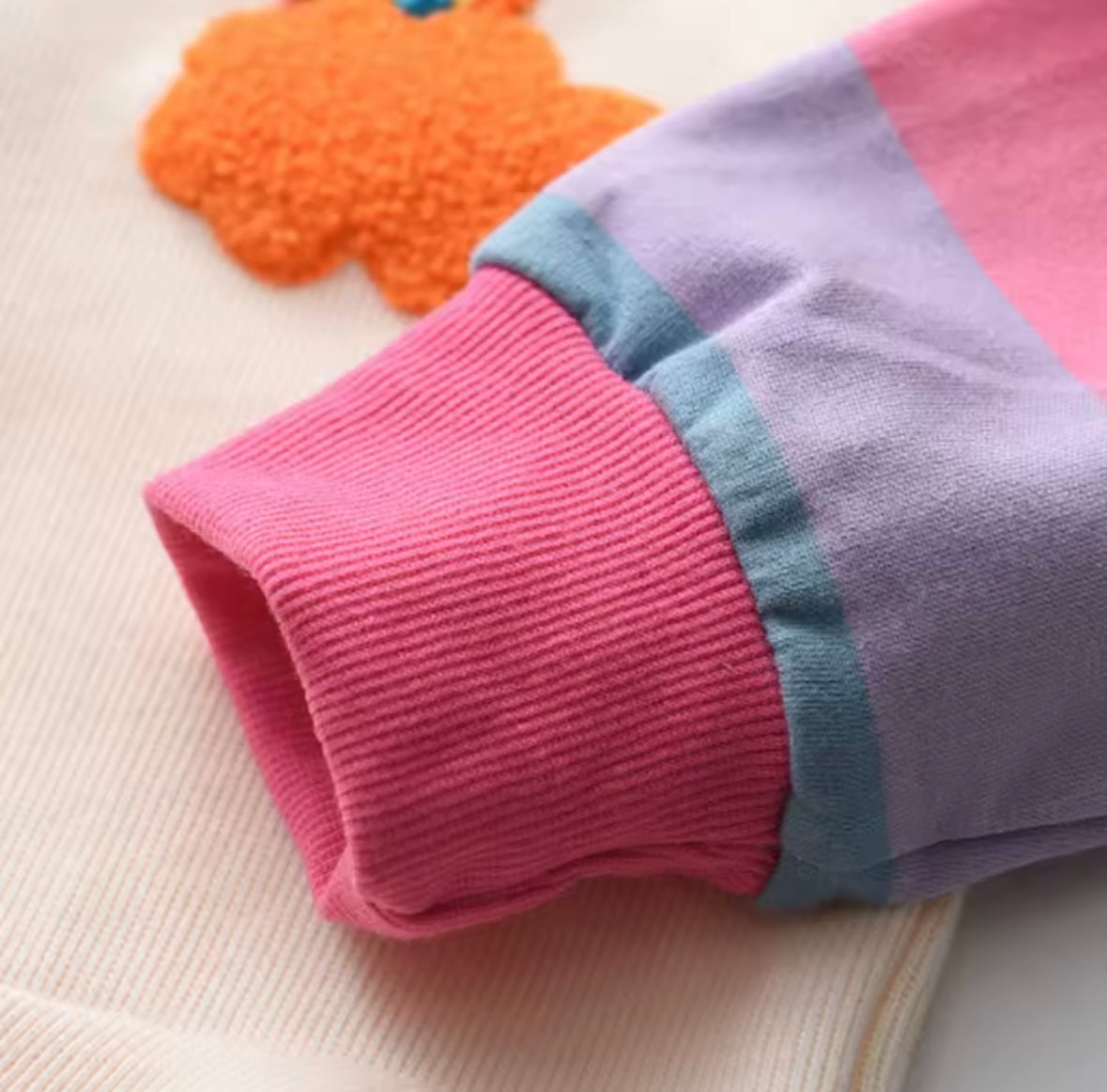 Rainbow Magic Hoodie Dress – Toddler & Girl’s Ruffle Hem Pullover with Colorful Sleeves