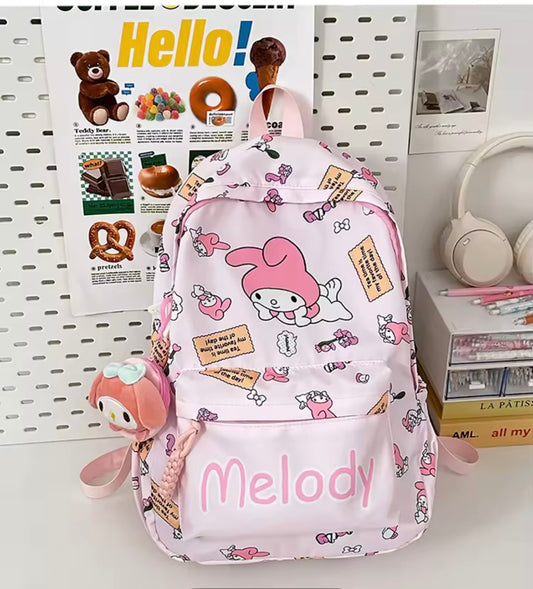 My Melody Pink Backpack with Plush Pendant | 43cm Large Size