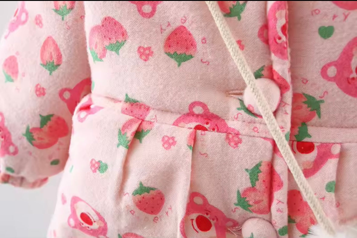 Pink Bunny Hooded Winter Coat with Heart Bag – Size 2-3Y | Warm Padded Toddler Jacket | Adorable Baby Girl Outfit