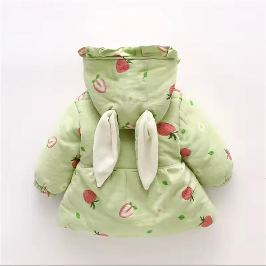 Mint Green Bunny Ear Winter Coat with Heart Bag | Adorable Toddler Jacket | Soft Warm Baby Girl Outfit | Perfect Gift | Ella🫶’s World