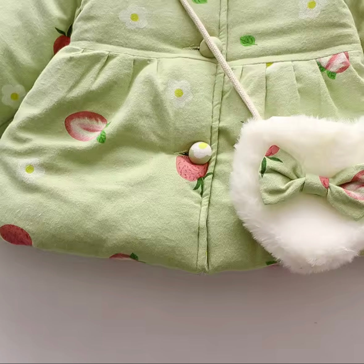 Mint Green Bunny Ear Winter Coat with Heart Bag | Adorable Toddler Jacket | Soft Warm Baby Girl Outfit | Perfect Gift | Ella🫶’s World
