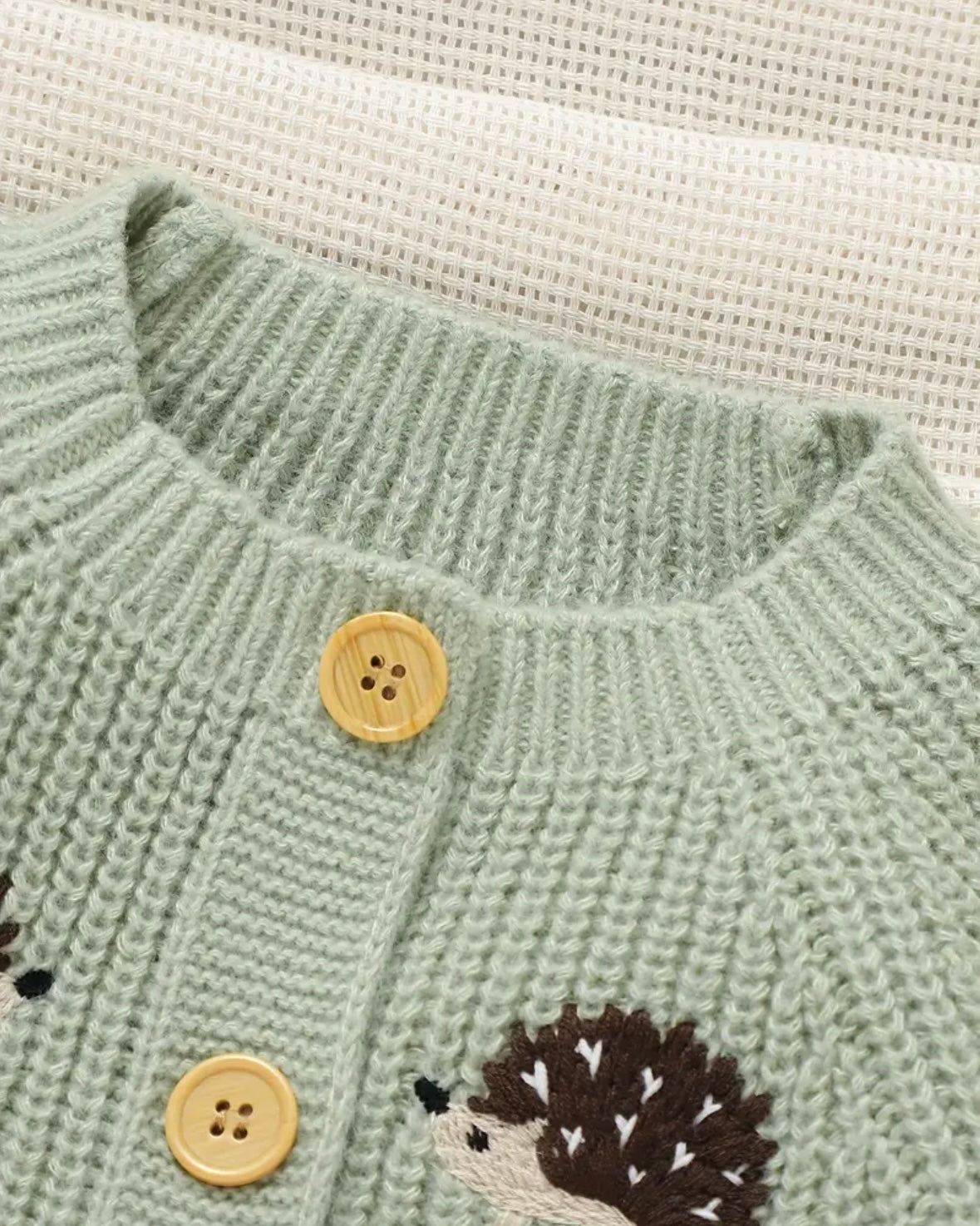 Baby Hedgehog Knit Romper • 0-3 Months • Soft Warm Winter Outfit • Neutral Baby Shower Gift • Newborn Photo Outfit • Baby Knitted Jumpsuit