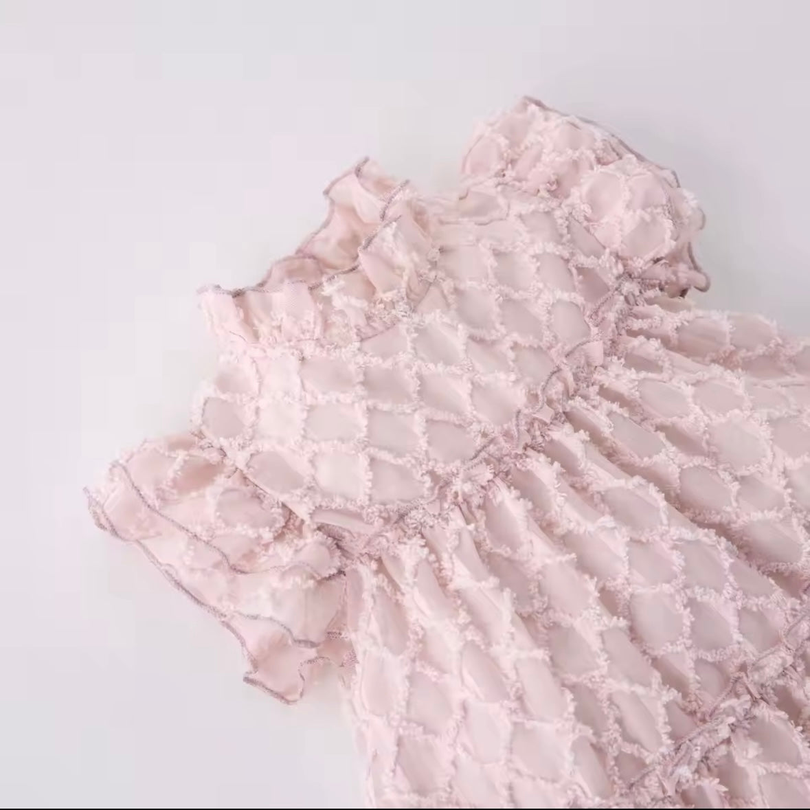 Baby Girl Pink Lace Dress 12 Months Toddler Ruffle Sleeve Special Occasion Dress Birthday Outfit Cake Smash Dress Photo Shoot Dress