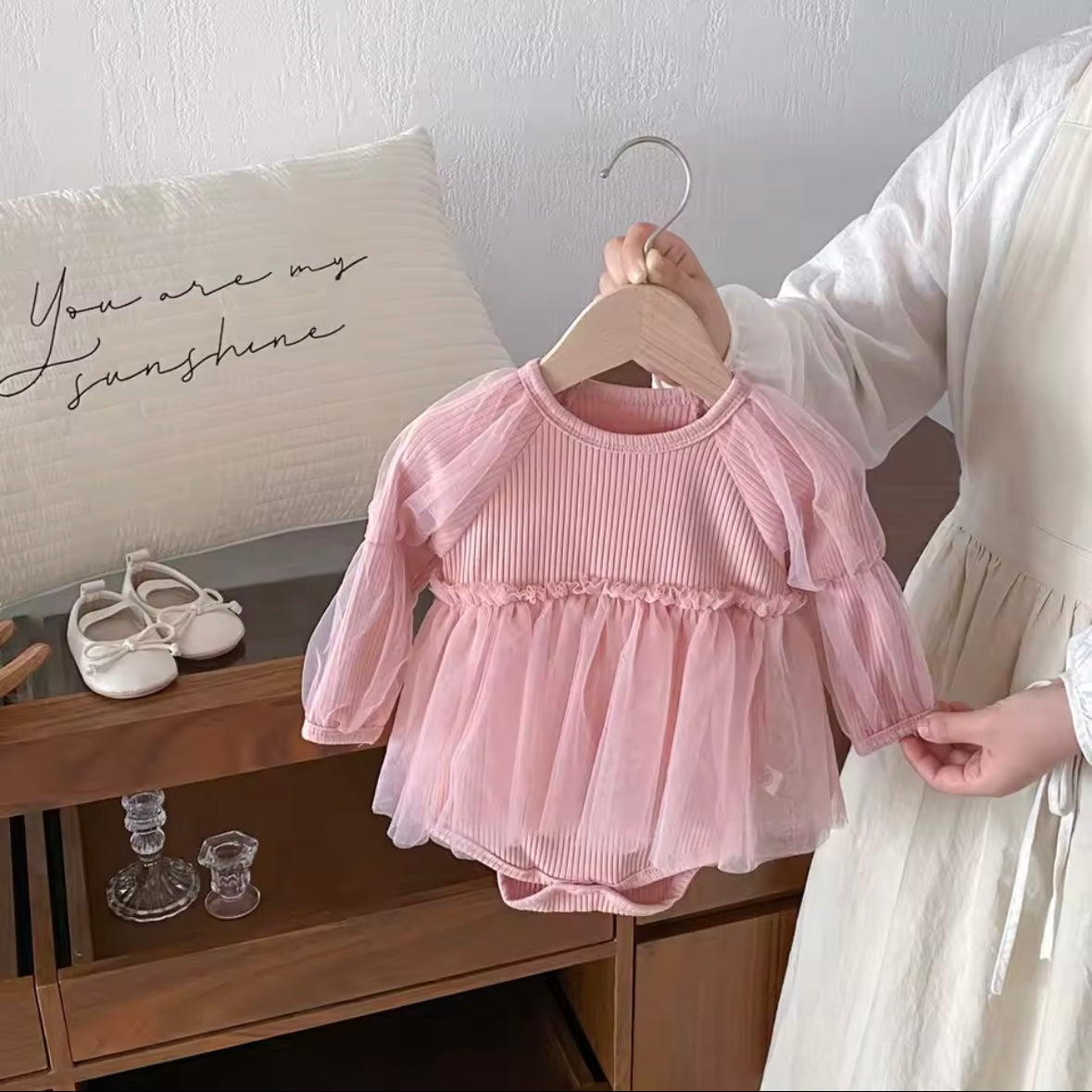 Baby Girl Pink Lace Dress 12 Months Toddler Ruffle Sleeve Special Occasion Dress Birthday Outfit Cake Smash Dress Photo Shoot Dress