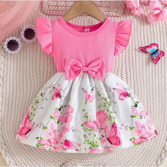 Pink Butterfly Garden Baby Girl Dress