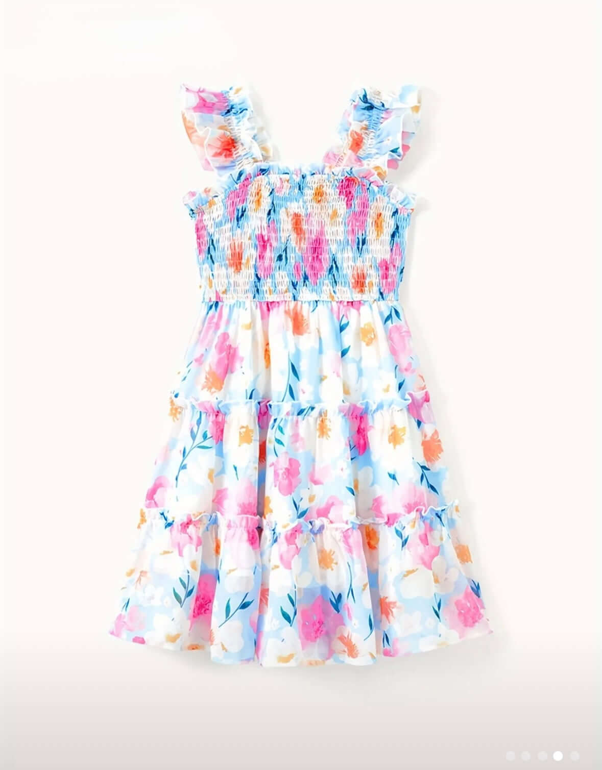 Whimsical Pastel Butterfly Ruffle Dress – Girls’ Sleeveless Summer Outfit
