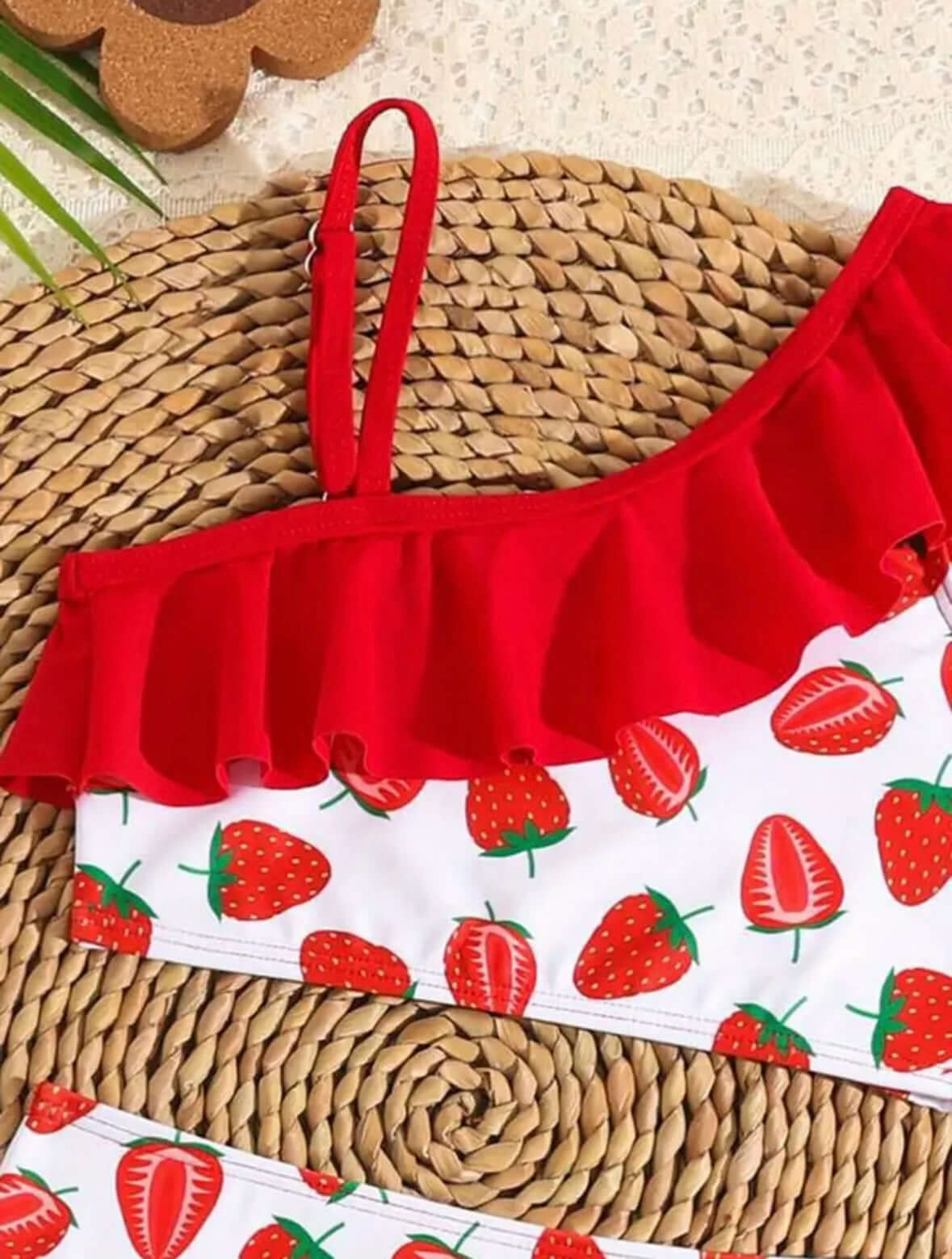 Strawberry Sweetheart Ruffle Bikini – Toddler Girl’s 2-Piece Swimsuit