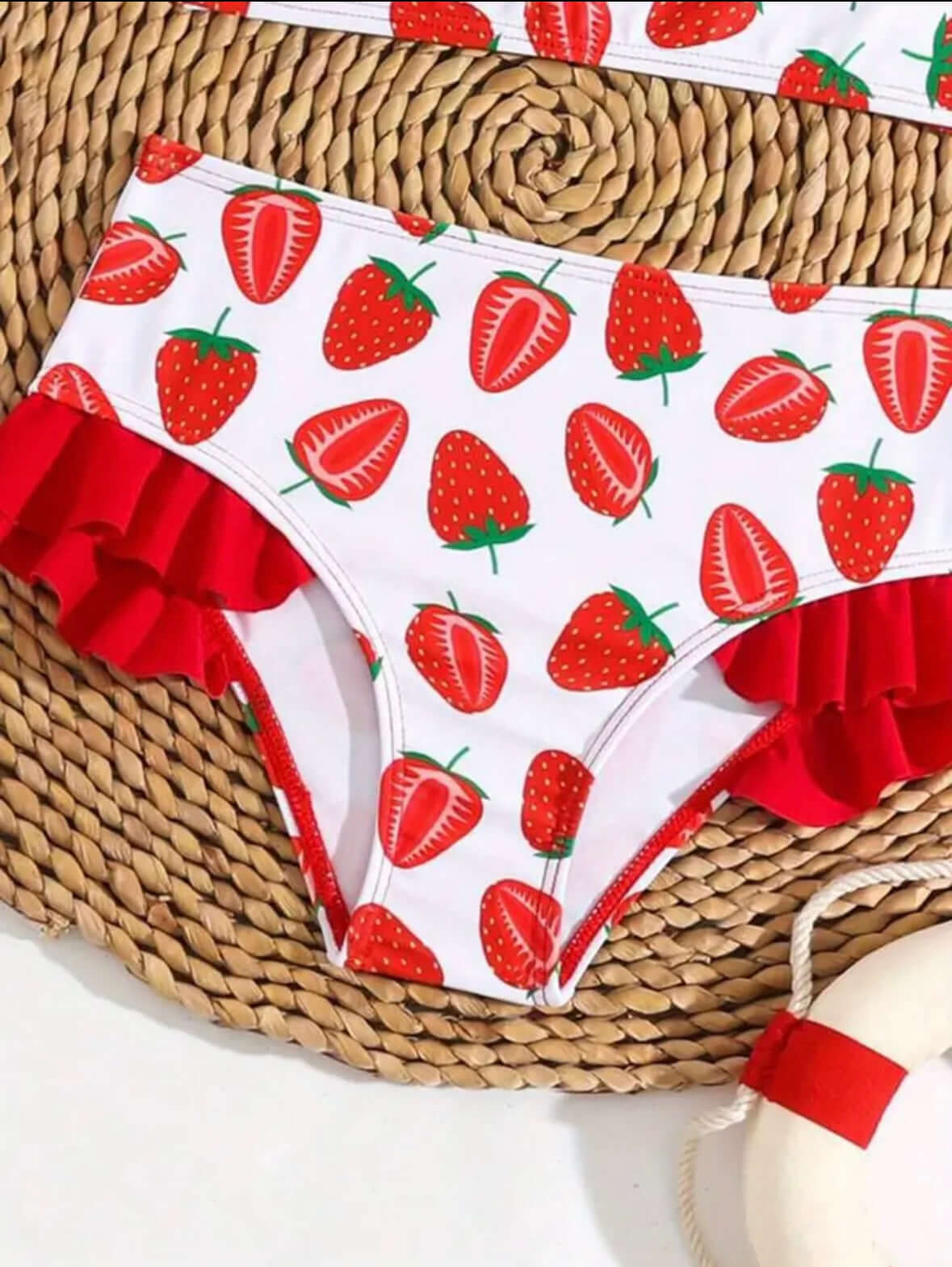 Strawberry Sweetheart Ruffle Bikini – Toddler Girl’s 2-Piece Swimsuit