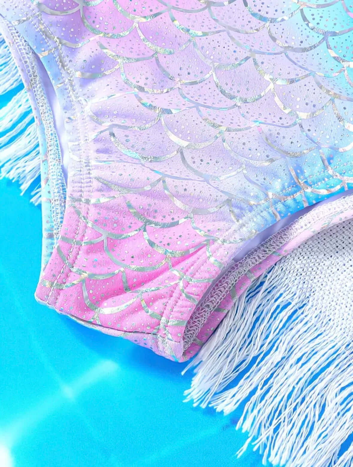 Magical Mermaid One-Shoulder Swimsuit – Pink & Purple Sparkle Scales
