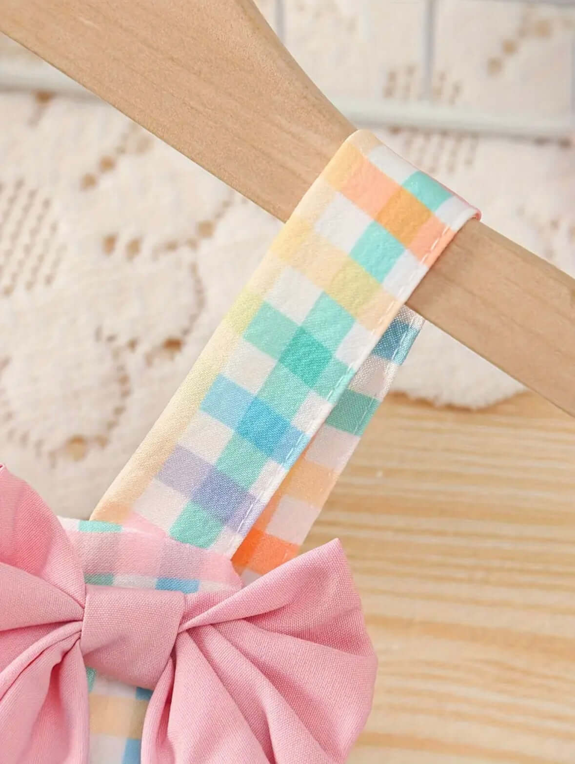 Pastel Rainbow Gingham Ruffle Dress – Baby Girl