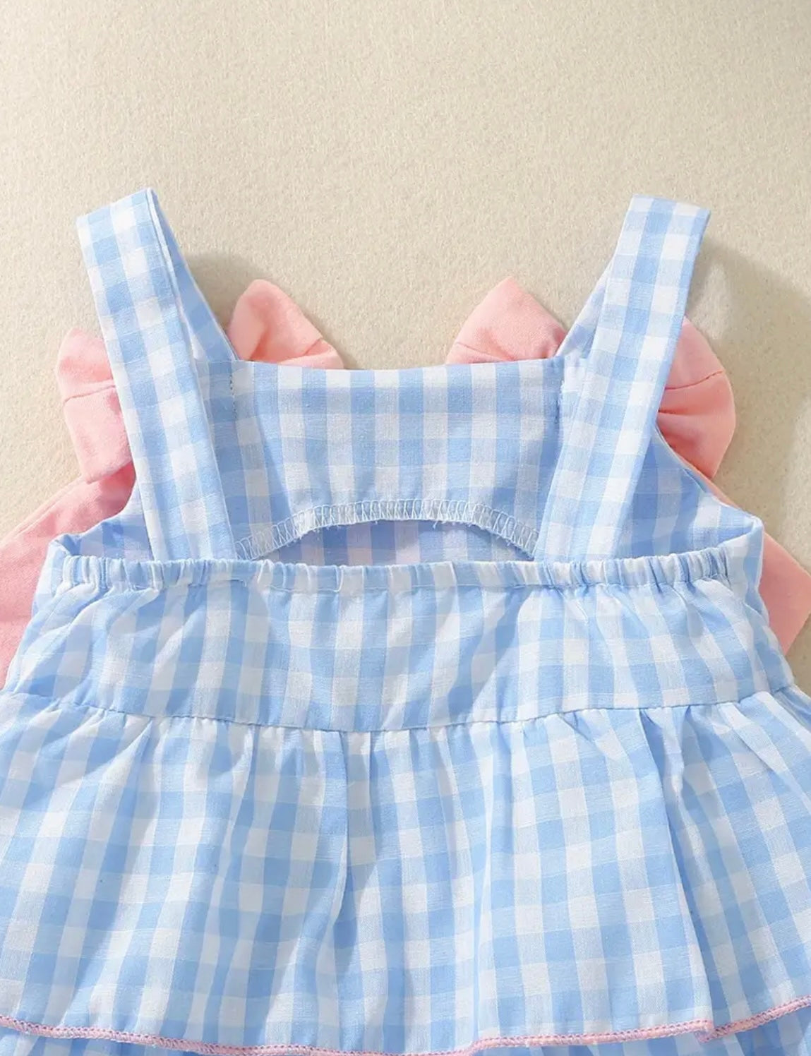 Blue Gingham Tiered Bow Dress – Baby & Toddler Girl Summer Sundress