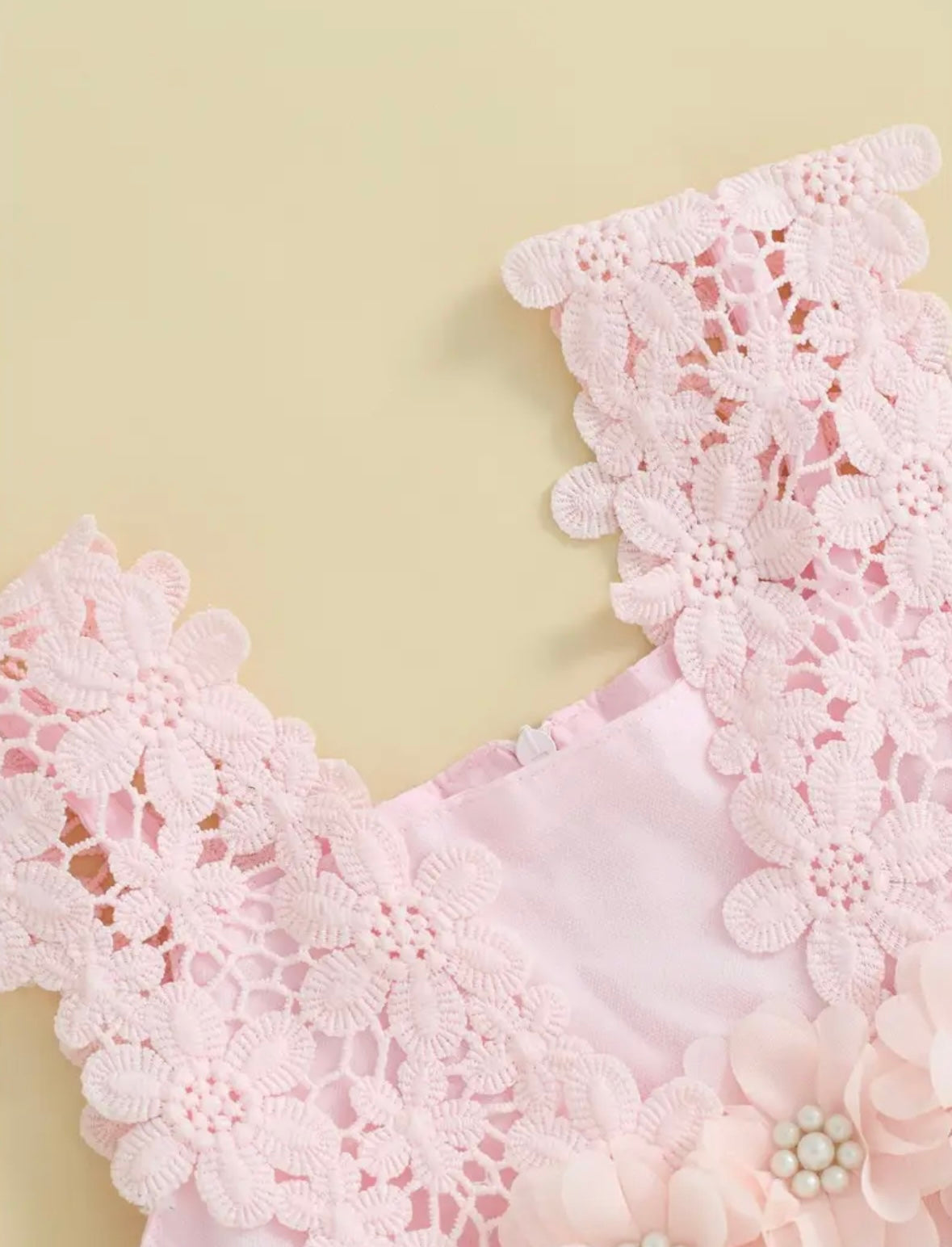 🌸 Pink Lace Blossom Tulle Dress 🌸