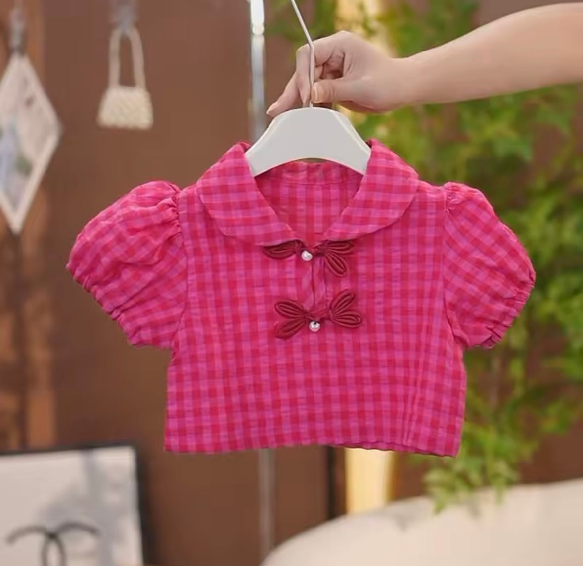 Pink Gingham Ruffle Skirt & Bow Top Set – Baby & Toddler Girl Outfit