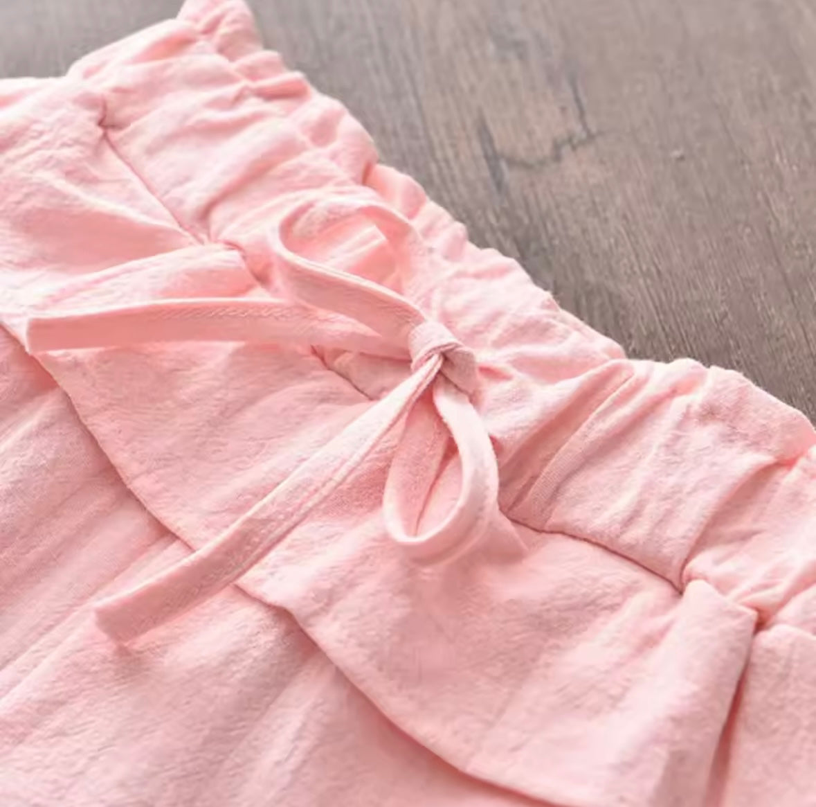 Floral Embroidered Ruffle Top & Pink Shorts – Girl Summer Set
